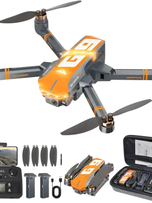 GPS Drones with 4K Camera for Adults with Brushless Motor and Follow Me Mode,Long Flight Time and Distance,5G FPV Transmission and Auto Return,G9 Foldable RC Quadcopter for Beginner and Kids,Under249g (Dark gray)