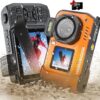 8K UHD 70MP WiFi Digital Camera with 64GB Card Rugged Waterproof Dustproof Shockproof 33FT Underwater Camera Dual-Screen Selfie for Snorkeling Autofocus Point and Shoot Digital Camera (Orange)