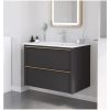 Floating Bathroom Vanity with Sink Wall Mounted Cabinet with 2 Soft-Close Drawers, Moisture-Resistant MDF,Large Storage for Small Space (Gray 30")